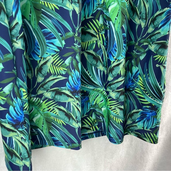 Tipsy Mermaid Paradise Palm Tropical Long Sleeve Dress Med Spandex UPF 50 Beach - Picture 4 of 11